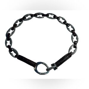 Brighton Vintage Brown Croc Embossed Silver Western Chain Leather Belt - Sz 42